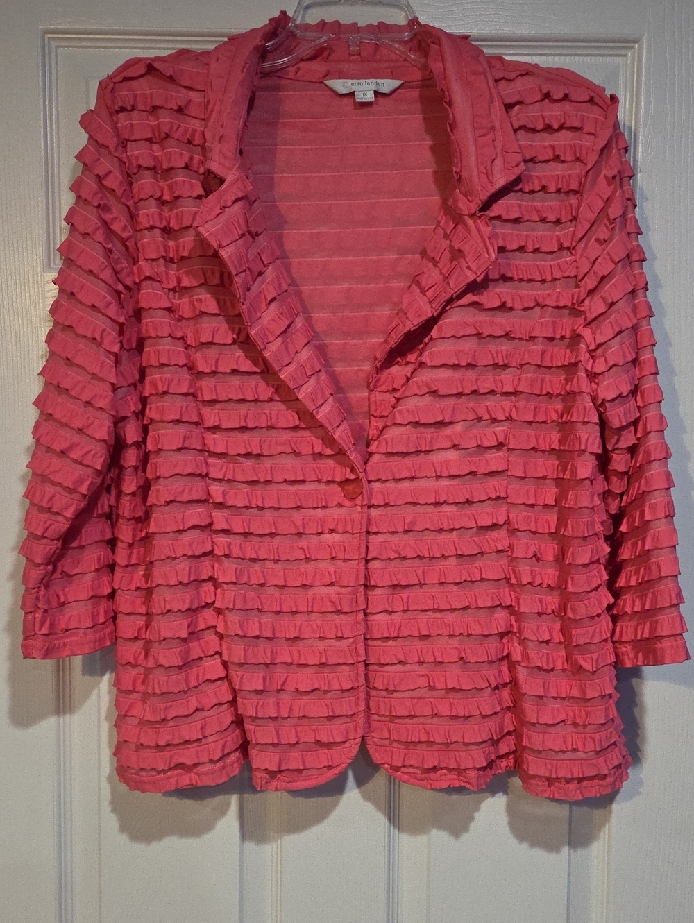 erin london Pink Ruffled Blazer